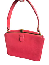 Load image into Gallery viewer, Early 1950s Coral Red Leather Bag
