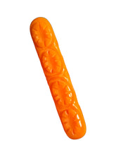 Load image into Gallery viewer, 1940s Orange Carved Bakelite Bar Brooch
