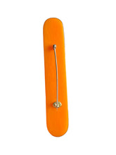 Load image into Gallery viewer, 1940s Orange Carved Bakelite Bar Brooch
