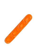 Load image into Gallery viewer, 1940s Orange Carved Bakelite Bar Brooch
