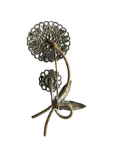 Load image into Gallery viewer, 1930s Czech Huge Blue Glass Filigree Flower Brooch
