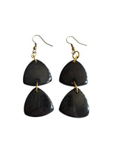 Load image into Gallery viewer, 1950s? Navy Blue Bakelite Dangly Earrings
