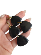 Load image into Gallery viewer, 1950s? Navy Blue Bakelite Dangly Earrings
