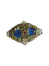 Load image into Gallery viewer, 1930s Czech Multicoloured Glass Filigree Brooch
