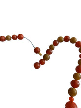 Load image into Gallery viewer, 1940s Dark Orange and Olive Green Galalith Necklace
