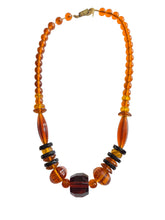 Load image into Gallery viewer, 1930s Chunky Brown and Black Faceted Glass Necklace
