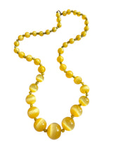 Load image into Gallery viewer, 1930s Yellow Satin Glass Necklace
