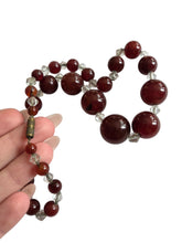 Load image into Gallery viewer, 1930s Deco Brown Glass Necklace
