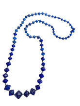 Load image into Gallery viewer, 1920s Blue Egyptian Revival Textured Glass Necklace
