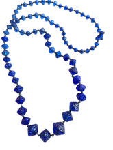Load image into Gallery viewer, 1920s Blue Egyptian Revival Textured Glass Necklace
