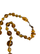 Load image into Gallery viewer, 1930s Long Orange Faceted Glass Necklace
