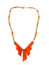 Load image into Gallery viewer, 1930s Art Deco Bright Orange Glass Necklace
