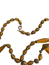 Load image into Gallery viewer, 1930s Orange/Brown Dangle Glass Necklace
