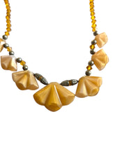 Load image into Gallery viewer, 1930s Art Deco Orange Fan/Shell Necklace
