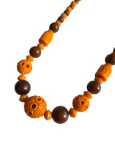 Load image into Gallery viewer, 1940s Orange and Brown Galalith Necklace
