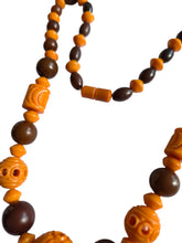Load image into Gallery viewer, 1940s Orange and Brown Galalith Necklace
