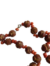Load image into Gallery viewer, 1940s Brown and Brick Red Galalith Necklace
