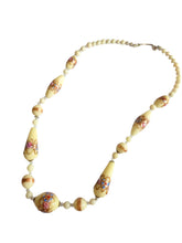 Load image into Gallery viewer, 1920s Rare Venetian Murano Cream Wedding Cake Glass Necklace
