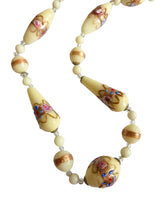 Load image into Gallery viewer, 1920s Rare Venetian Murano Cream Wedding Cake Glass Necklace
