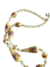 Load image into Gallery viewer, 1920s Rare Venetian Murano Cream Wedding Cake Glass Necklace
