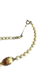 Load image into Gallery viewer, 1920s Rare Venetian Murano Cream Wedding Cake Glass Necklace
