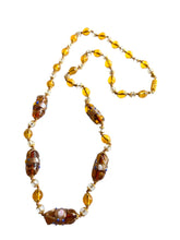Load image into Gallery viewer, 1920s Rare Venetian Murano Brown Wedding Cake Glass Necklace
