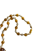 Load image into Gallery viewer, 1920s Rare Venetian Murano Brown Wedding Cake Glass Necklace
