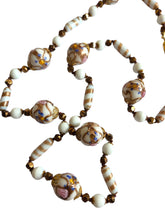 Load image into Gallery viewer, 1920s Rare Venetian Murano White Wedding Cake Glass Necklace
