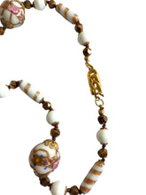 Load image into Gallery viewer, 1920s Rare Venetian Murano White Wedding Cake Glass Necklace
