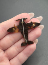 Load image into Gallery viewer, 1940s Rare Torty Effect Spitfire/Plane Brooch
