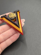 Load image into Gallery viewer, 1940s World War Two Extremely RARE Layered Bakelite Victory Brooch
