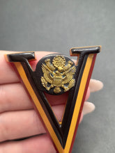 Load image into Gallery viewer, 1940s World War Two Extremely RARE Layered Bakelite Victory Brooch
