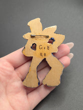 Load image into Gallery viewer, 1940s World War Two Wood Sailor Brooch
