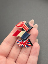 Load image into Gallery viewer, 1940s World War Two Allied Flag Celluloid Brooch
