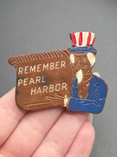Load image into Gallery viewer, 1940s World War Two Rare Uncle Sam Pearl Harbour Brooch
