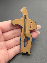 Load image into Gallery viewer, 1940s World War Two Carved Wood Sailor With Accordian Brooch
