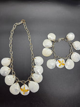 Load image into Gallery viewer, 1940s Rare World War Two Shell USAAF Hand Painted Necklace and Bracelet Set
