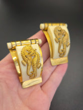 Load image into Gallery viewer, 1930s Art Deco Jean Painleve Cream Seahorse Dress Clip Set
