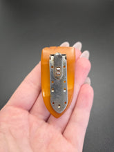 Load image into Gallery viewer, 1940s Chunky Orange Bakelite Grapes Dress Clip
