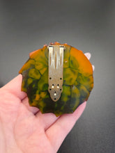 Load image into Gallery viewer, 1940s Brown Marbled Bakelite? Starfish Dress Clip

