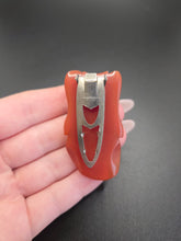 Load image into Gallery viewer, 1940s Toffee Carved Bakelite Dress Clip
