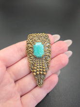 Load image into Gallery viewer, 1930s Czech Green Peking Glass Dress Clip
