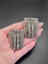 Load image into Gallery viewer, 1930s Art Deco Glass, Paste and Filigree Matching Dress Clip Set
