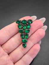 Load image into Gallery viewer, 1930s Deco Green Glass Dress Clip
