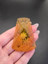 Load image into Gallery viewer, 1940s Apple Juice Carved Bakelite Dress Clip

