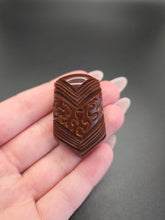 Load image into Gallery viewer, 1940s Chunky Carved Bakelite Maroon Dress Clip
