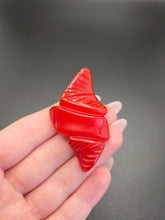 Load image into Gallery viewer, 1940s Red Carved Bakelite Dress Clip
