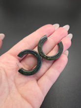 Load image into Gallery viewer, 1940s Blue Moon Bakelite Hoop Earrings
