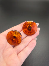 Load image into Gallery viewer, 1940s Thick Inky Torty Bakelite Clip Earrings
