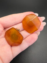 Load image into Gallery viewer, 1940s Marmalade Orange Faceted Bakelite Chunky Earrings
